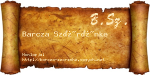 Barcza Szörénke névjegykártya